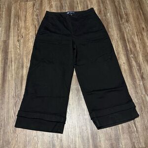 Democracy Ab Solution Wide Leg Jeans Women's 12 Black Stretchy Utility Cropped